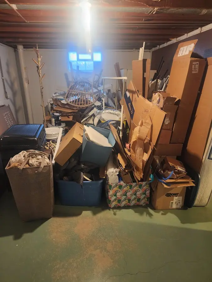 Roll-off dumpster container at job site for 6 Yard Dumpster Rental in Stickney